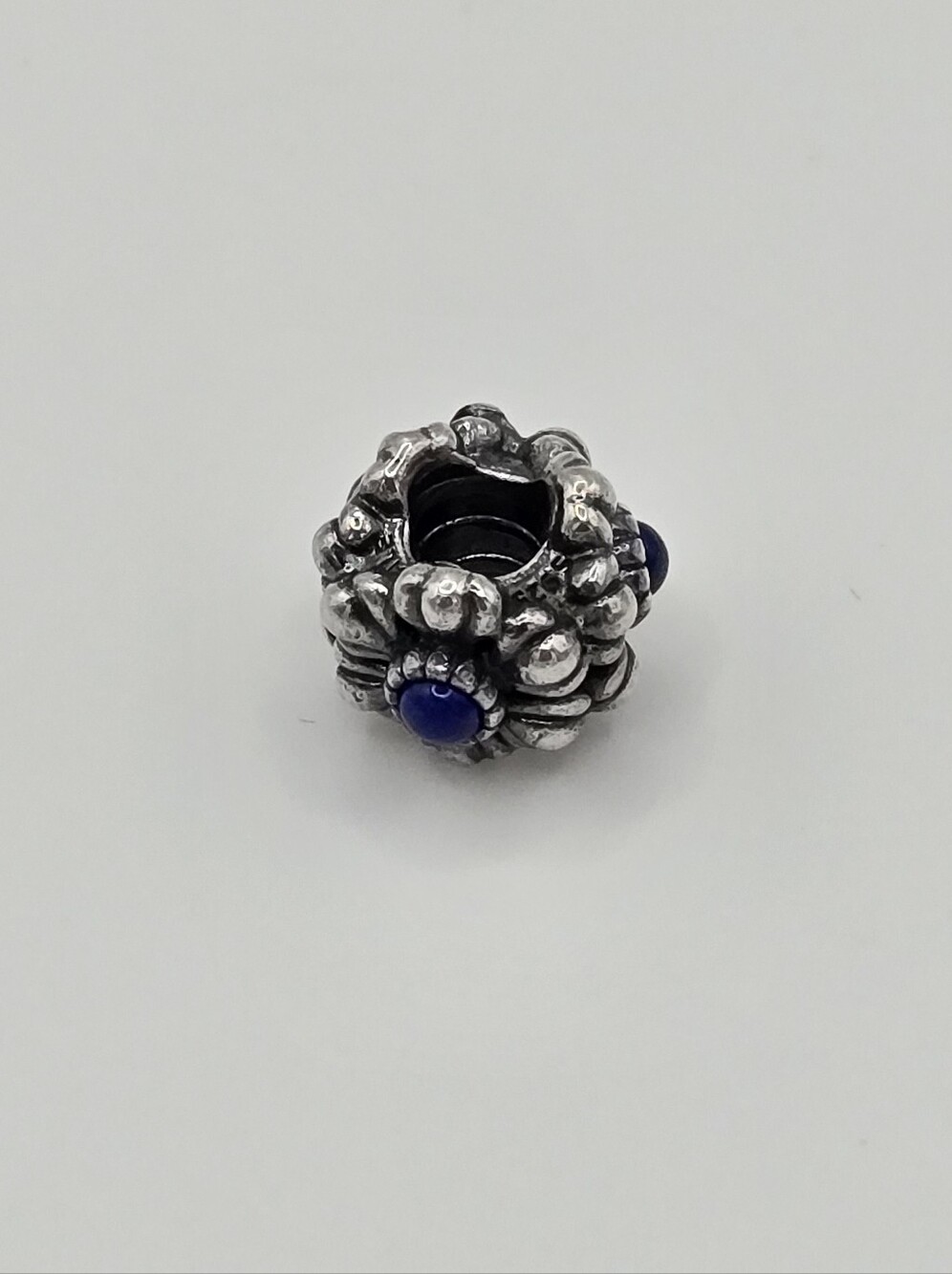 Retired Pandora Sterling Silver And Blue Lapis Charm